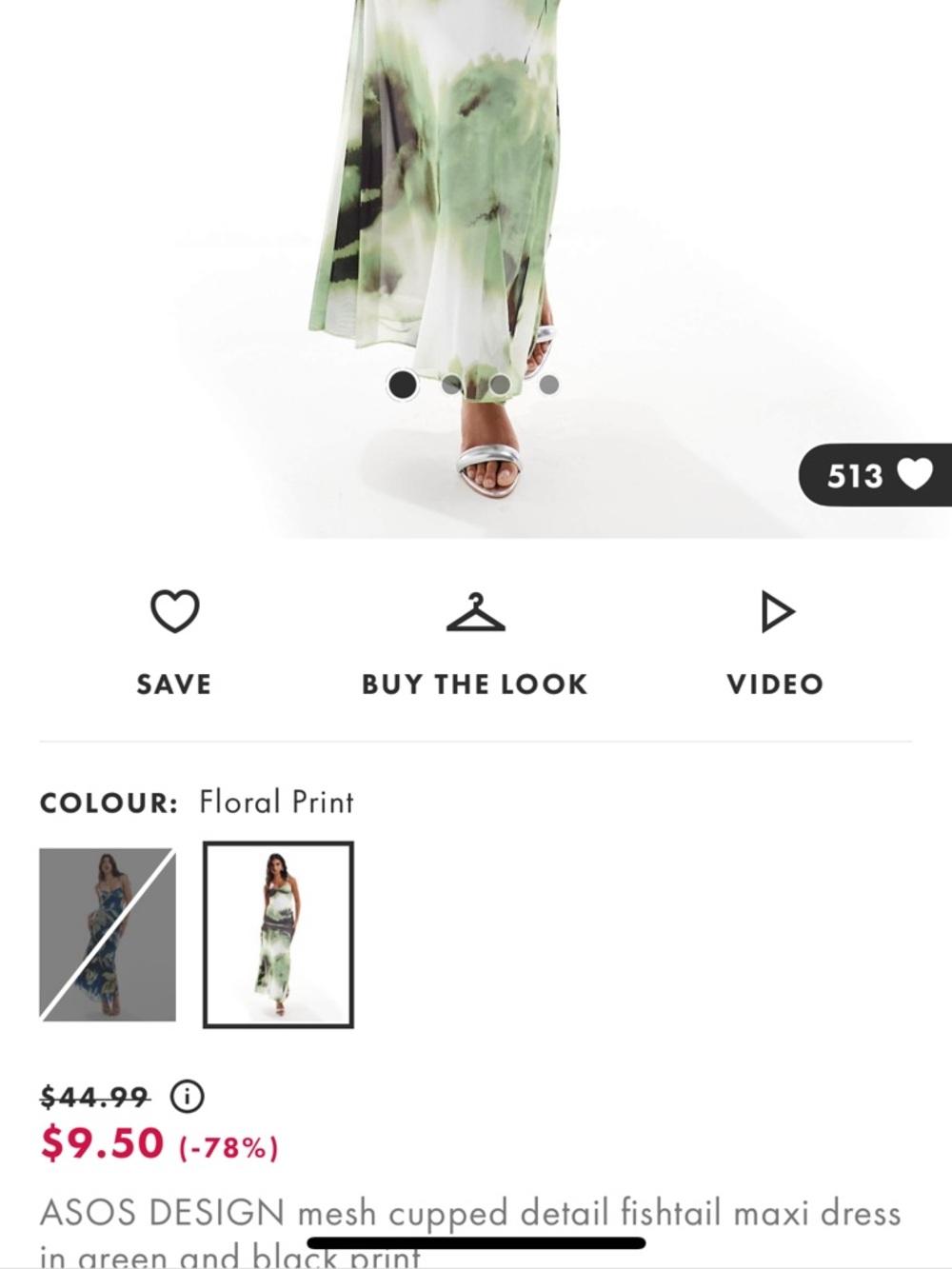 ASOS Green and Black Mesh Maxi - Picture 4 of 4